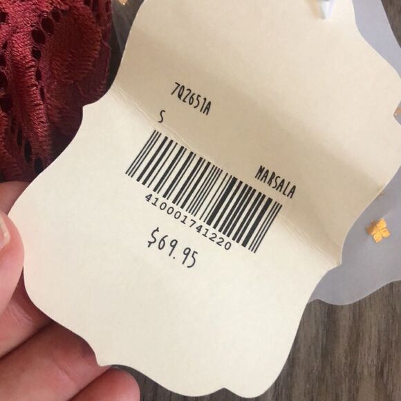 NWT ALTAR’D STATE MARSALA LACE COLLARED BUTTON UP DRESS W/ OPEN BASK SIZE SMALL - Picture 6 of 9